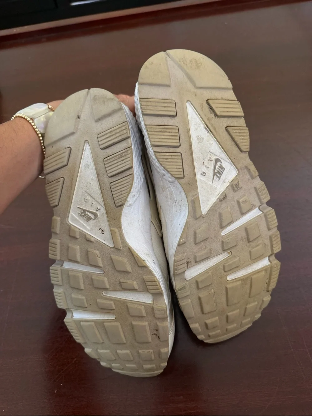 Women’s White/Tan Nike Huaraches